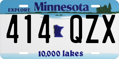 MN license plate 414QZX