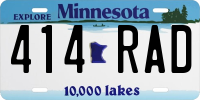 MN license plate 414RAD