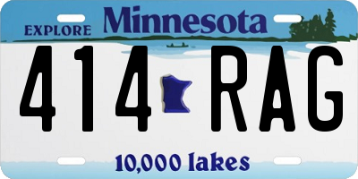 MN license plate 414RAG