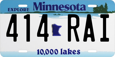 MN license plate 414RAI