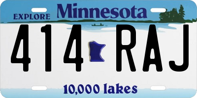 MN license plate 414RAJ