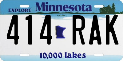 MN license plate 414RAK