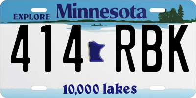 MN license plate 414RBK
