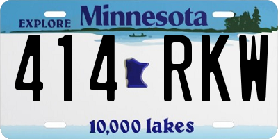 MN license plate 414RKW