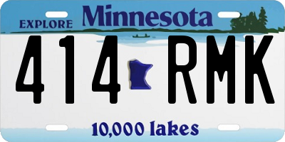 MN license plate 414RMK