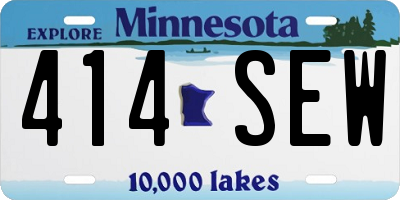 MN license plate 414SEW