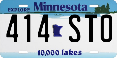 MN license plate 414STO