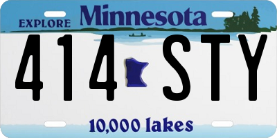 MN license plate 414STY