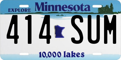 MN license plate 414SUM