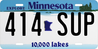 MN license plate 414SUP