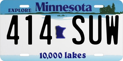 MN license plate 414SUW