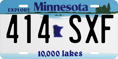 MN license plate 414SXF