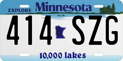 MN license plate 414SZG