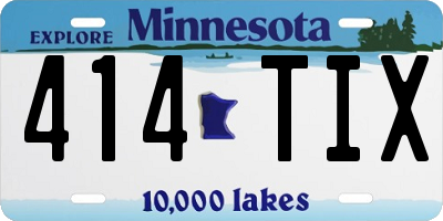 MN license plate 414TIX