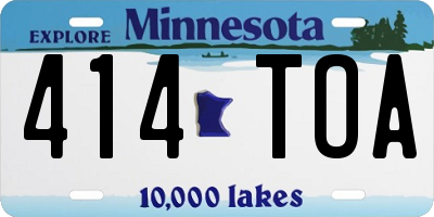 MN license plate 414TOA