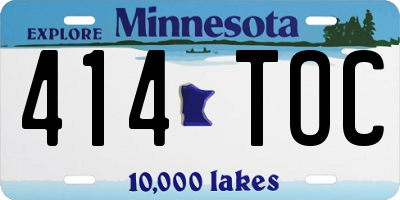 MN license plate 414TOC