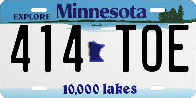 MN license plate 414TOE