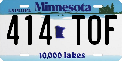MN license plate 414TOF