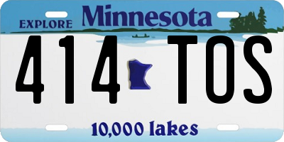 MN license plate 414TOS