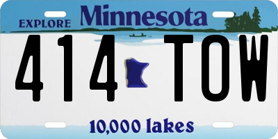 MN license plate 414TOW