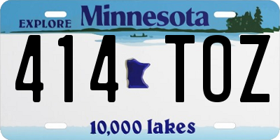 MN license plate 414TOZ