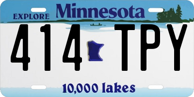 MN license plate 414TPY