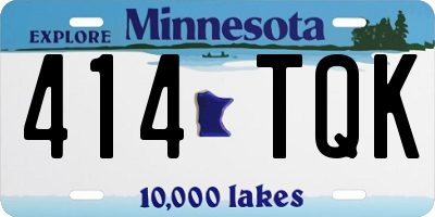 MN license plate 414TQK