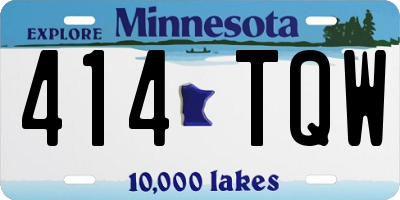 MN license plate 414TQW