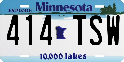 MN license plate 414TSW
