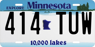MN license plate 414TUW