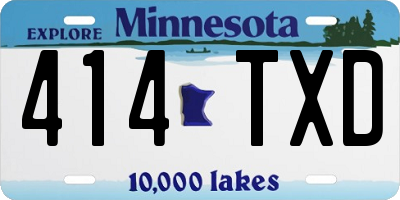 MN license plate 414TXD