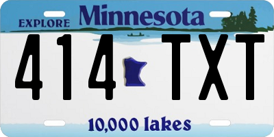 MN license plate 414TXT