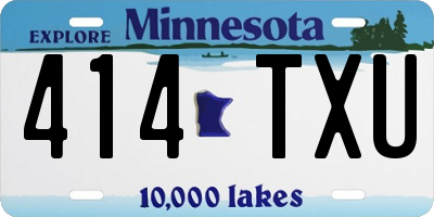 MN license plate 414TXU