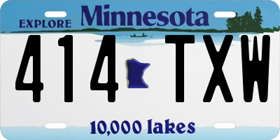 MN license plate 414TXW