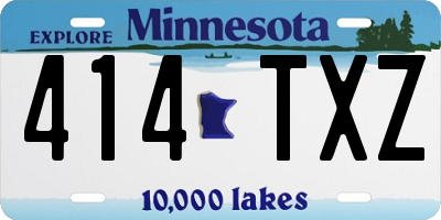 MN license plate 414TXZ