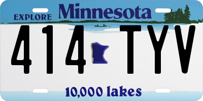 MN license plate 414TYV