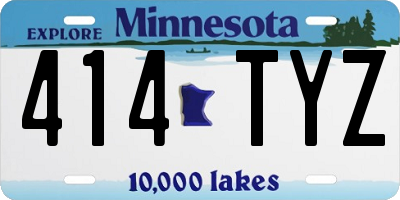 MN license plate 414TYZ