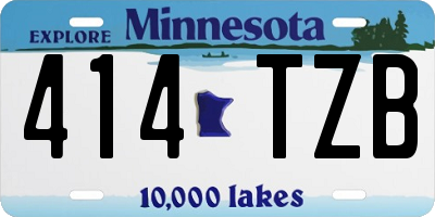 MN license plate 414TZB