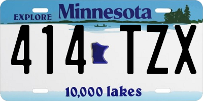 MN license plate 414TZX