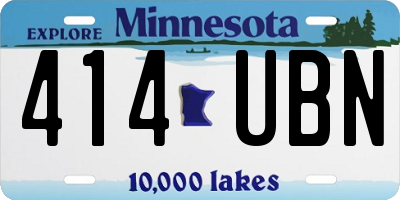 MN license plate 414UBN
