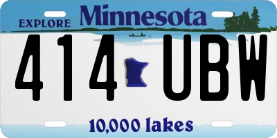 MN license plate 414UBW
