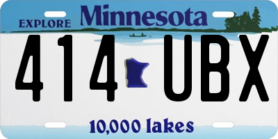 MN license plate 414UBX