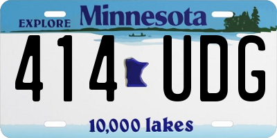MN license plate 414UDG