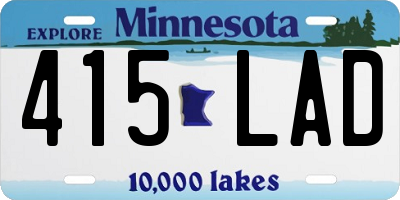 MN license plate 415LAD