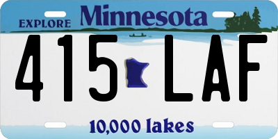 MN license plate 415LAF