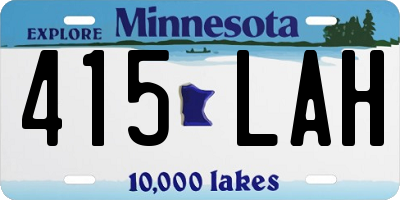 MN license plate 415LAH