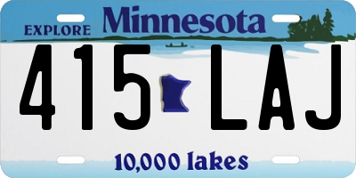 MN license plate 415LAJ