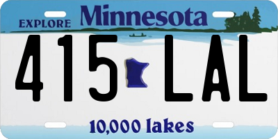 MN license plate 415LAL