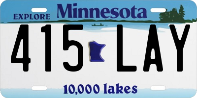 MN license plate 415LAY