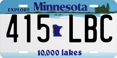 MN license plate 415LBC